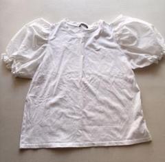 ZARA パフスリーブ 異素材Tシャツのサムネイル