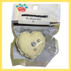 ★ハート型マカロンチャーム ホワイト　パーツクラブ　ハンドメイド