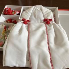 被布着 白と赤の花柄 95cmまで