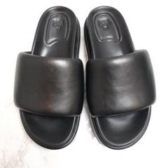 極美品 ザラ チャンキー サンダル 厚底 36 ZARA ブラック 22cm