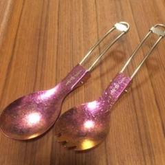 チタン スプーンフォークセット ピンク