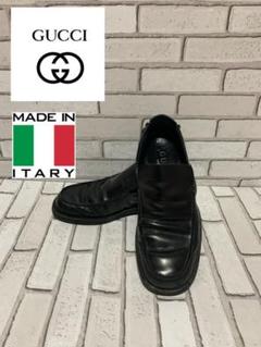 【GUCCI】イタリア製 グッチ ローファー ブラック GG