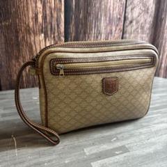 セリーヌ CELINE セカンドバッグ マカダム ブラウン PVCxレザー