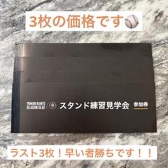読売ジャイアンツ　巨人　スタンド練習見学会　参加券　3枚綴り2冊 東京ドーム、読売ジャイアンツ スタンド練習見学会 参加券