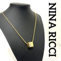 【正規品】ニナリッチ　ロゴキューブ　ネックレス　ロングタイプ　ゴールド