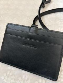 【新品】Lunazulイタリアンレザー IDネックストラップ フォレストグリーン