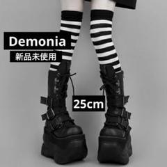 demonia ブーツバックル付きブラックロングブーツy2k ゴスブーツ 取り寄せ]STOMP-223 / 厚底ブーツ【DEMONIA】 | Spider Rock Web