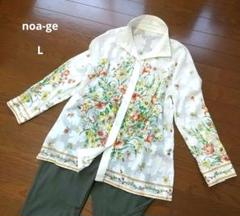 noa-ge 長袖シャツ オーバー ブラウス 花柄 エレガントのサムネイル