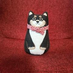豆柴犬　黒柴犬　柴犬　置物　インテリア　可愛い　コレクション　ちりめん　民芸