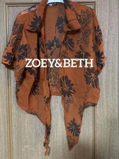 ZOEY&BETH シャツ トップス シャツブラウス 半袖 前結び 羽織