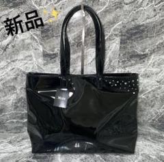 値下げ❤️新品❤️Hamanoスワロフスキー　X-ONE コラボ　エナメルトート 新品未使用HamanoスワロフスキーX-ONE コラボエナメルトートバッグ