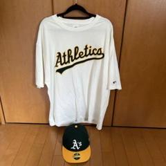 アスレチックス　Tシャツ　ベースボールキャップセット