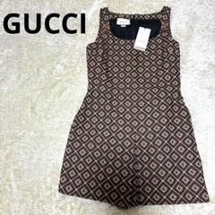 GUCCI オールインワン ショートジャンプスーツ ノースリーブ 総柄 新品
