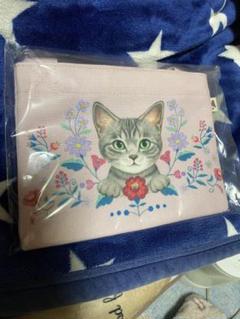 フェリシモ　大人かわいいお花と猫のミニサコッシュのサムネイル