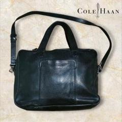 COLE HAAN ブラック レザー ショルダーバッグ