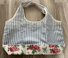 ローラアシュレイ ストライプ花柄エコバッグ