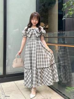 ♡ 新品 An MILLE ギンガムチェック ワンピース ♡ evelyn - An MiLLE evelyn ギンガムチェックワンピースの通販 by