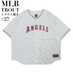 トラウト選手★MLBエンゼルス 両面刺繍 ユニフォーム ゲームシャツ 6XL