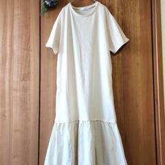 ☘️【ショコラフィネ】ロング ワンピース 半袖 切り替え 大きめ フレア