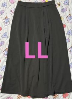 LL 大きいサイズ　しまむら　おかだゆり　ワイドパンツ　着痩せ　カーキのサムネイル