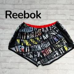 Reebokショートパンツ　インナー付き　総柄　 Lランニング　トレーニング