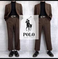 POLO ラルフローレン　ブラウン ウール混紡 スーツ POLO ラルフローレン ブラウン ウール混紡 スーツ - メルカリ