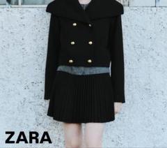 ZARA ボックスプリーツスカート ブラックのサムネイル