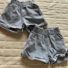 ダメージ デニム ショートパンツ 90 100 姉妹お揃い