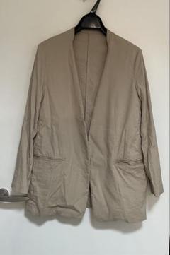 【美品】プラージュ　R'iam-Plage ベージュ ノーカラージャケット　式典 plage（プラージュ）の「【R'IAM】リネンノーカラージャケット