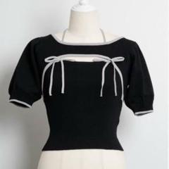 pium リボンテープバイカラーニットセット