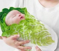 おくるみ おくるみタオル ブランケット 白菜 赤ちゃん 新生児 ベビー 秋冬