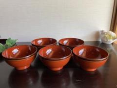 ⭐️ 山中漆器 天然木漆器 瓢朱帯 お吸い物碗揃 6客 未使用品 ⭐️ waiteakobe_sakura-001