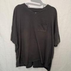 グレー VネックTシャツ 大きいサイズ カジュアル　ゆったりサイズ