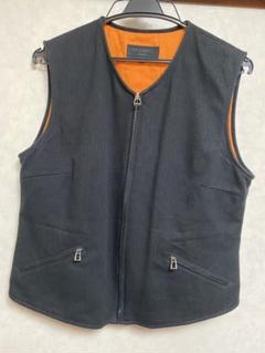 美品 HERMES エルメス マルジェラ期 ジレ ベスト 36 S相当 ネイビー HERMES - 極美品 エルメス HERMES セットアップ マルジェラ期