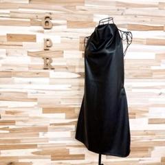 【ザラ】ZARA フェイク レザー サロペット ワンピース XXL 黒ブラック