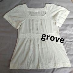 groveスクエアネック レースブラウス オフホワイトのサムネイル