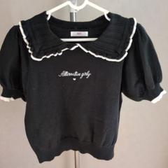 ALGY 黒 半袖ニット