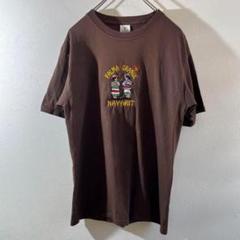 T-9 YAZBEK インディアン刺繍 ブラウン Tシャツ Mサイズ