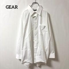 GEAR 長袖シャツ ワイシャツ ホワイト ストライプ