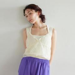 SeaRoomlynn シアーLacy Ribbonビスチェトップス ベージュ