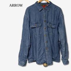 【US古着】ARROW　XLサイズ　裏地付きデニムシャツジャケット　匿名配送
