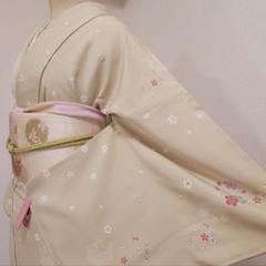 単衣 正絹 着物 飛び柄“これから開花する楽しみを散りばめて