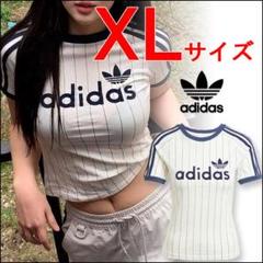 アディダス XLサイズ 半袖 Tシャツ 入手困難 リニア カリ スリム 白 韓国 入手困難☆アディダス XLサイズ 半袖 Tシャツ リニア カリ