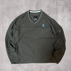 2013年製NIKE古着ナイロンプルオーバー企業ロゴ刺繍スウッシュカーキA46 2013年製NIKE古着ナイロンプルオーバー企業ロゴ刺繍スウッシュ