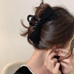 ビッグリボン 【新品】ヘアアクセサリー ヘアクリップ ブラック 韓国 髪留め