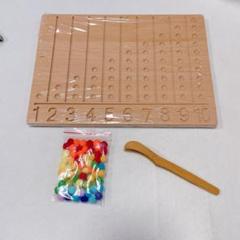 数字認識おもちゃ 数字ゲーム 木製 パズル ボールマッチング 箸トレ