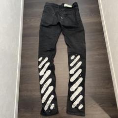 値下【希少・人気モデル】OFF-WHITE デニムシャツ ダメージ加工 ペイント 値下【希少・人気モデル】OFF-WHITE デニムシャツ ダメージ加工