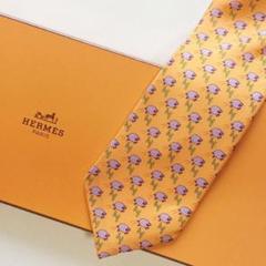 美品 エルメス HERMES ネクタイ シルク100% 動物柄 ヒツジ 羊