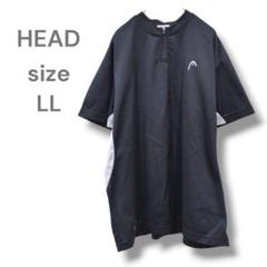 HEAD　スポーツウェア　半袖シャツ　LL　ハーフジップアップ　ブラック　メンズ