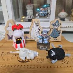ムーミン　フィギュアと木製クリップのセット